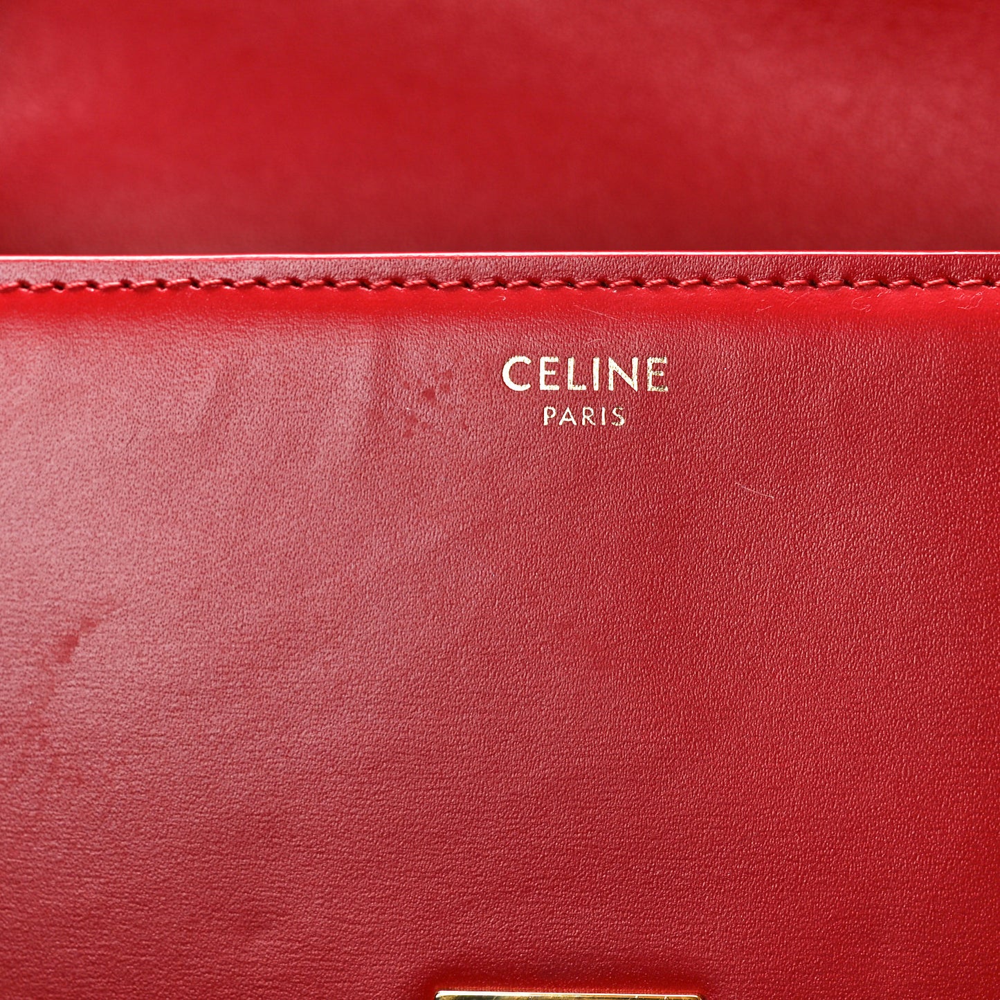 Shiny Calfskin Teen Triomphe Carmin
