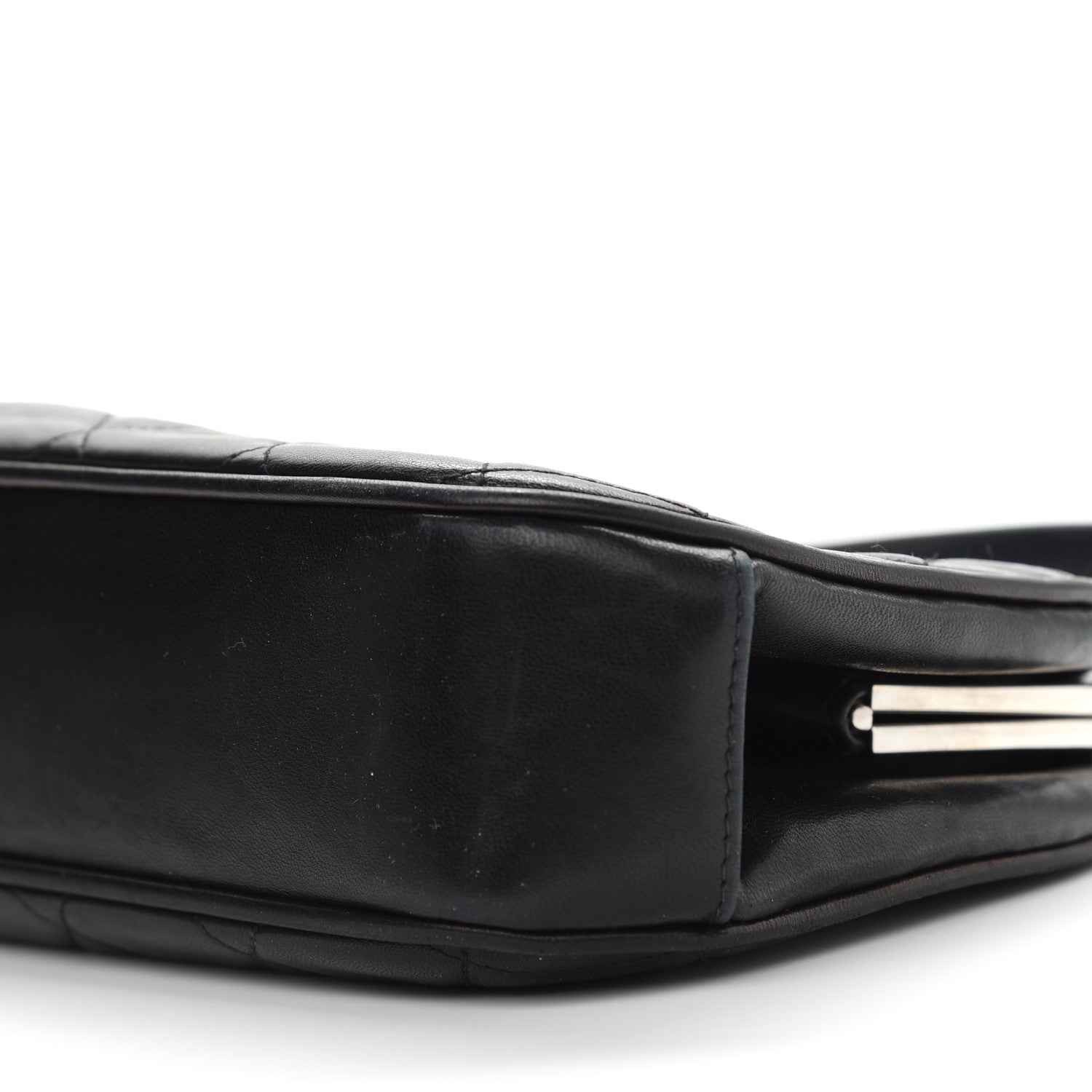 Chanel Lambskin Quilted Kisslock Frame Bag Black 10 of 11