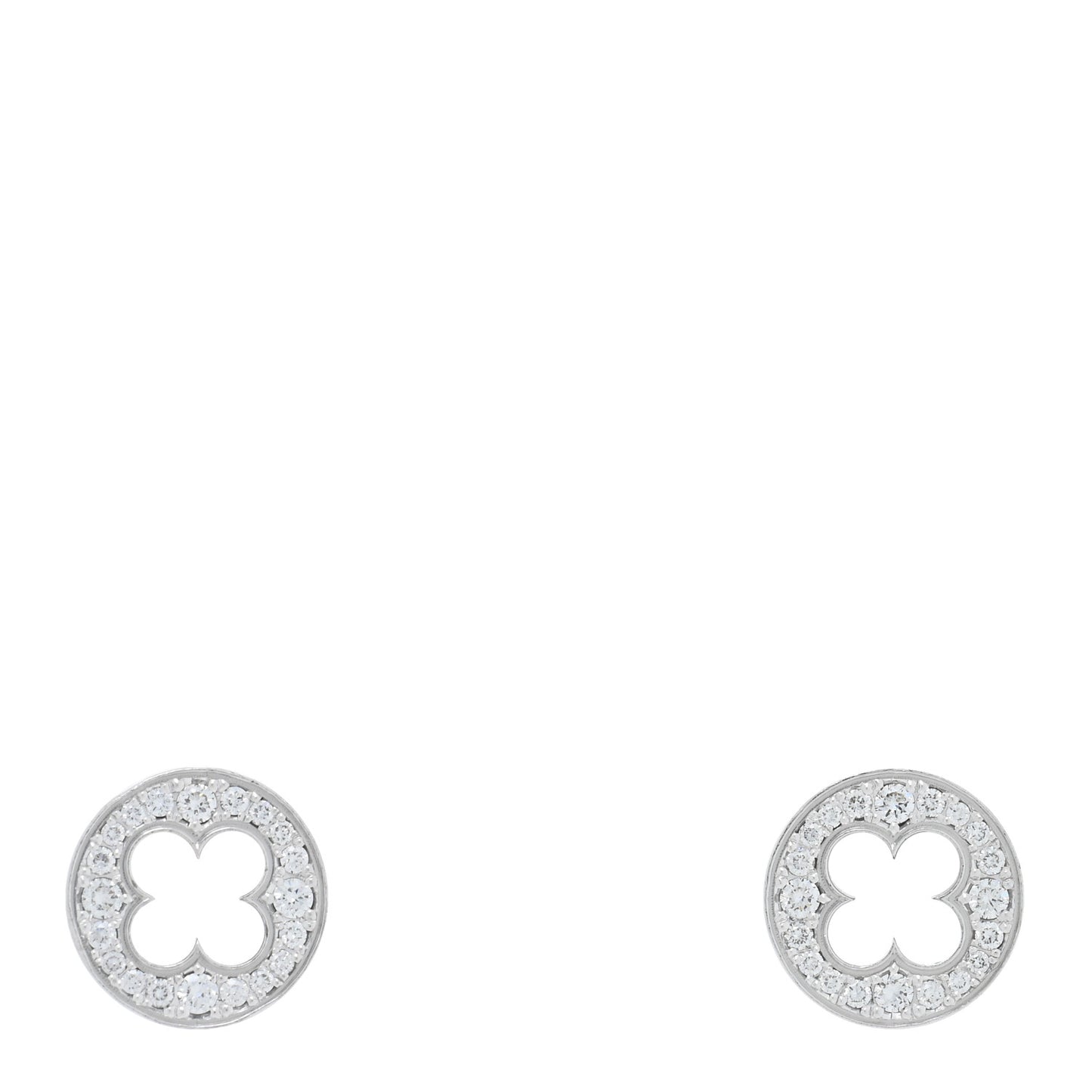 18K White Gold Diamond Empreinte Stud Earrings