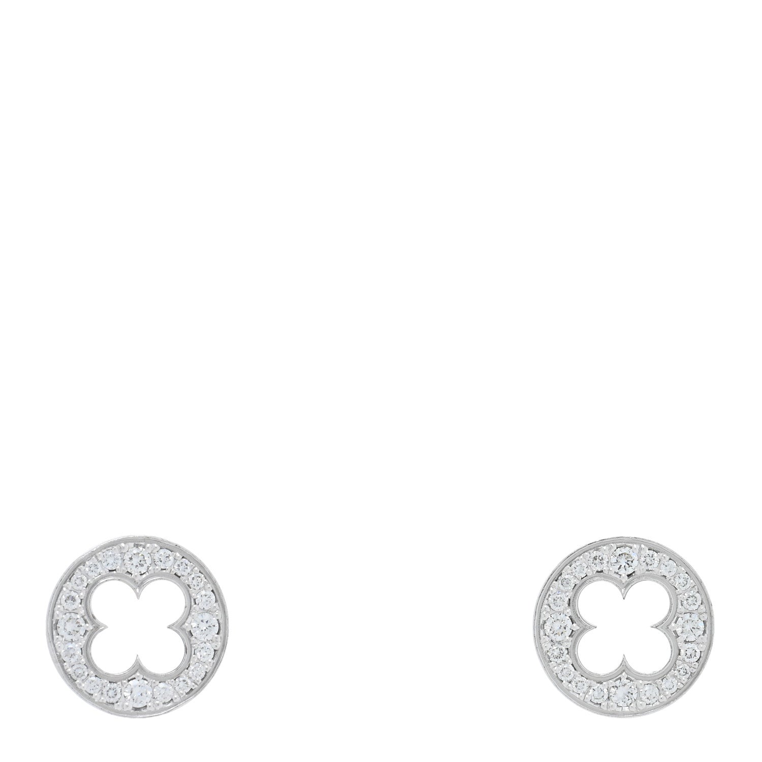Louis Vuitton 18K White Gold Diamond Empreinte Stud Earrings 1 of 4