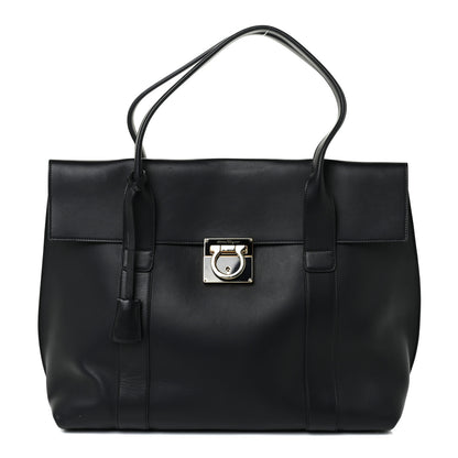 Salvatore Ferragamo Calfskin Large Sookie Satchel Black 1 of 17