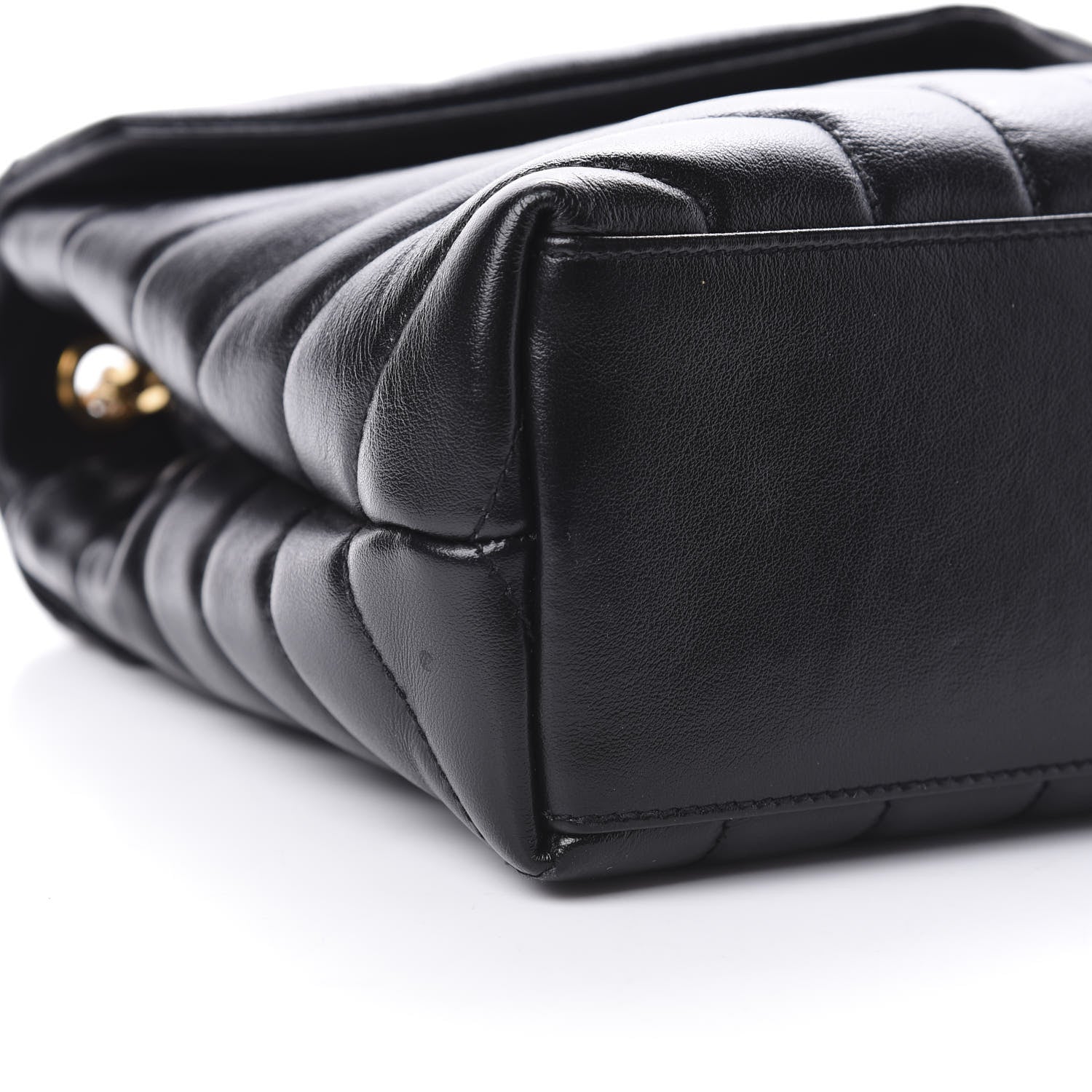 Saint Laurent Calfskin Y Quilted Monogram Small Loulou Chain Satchel Black 9 of 10
