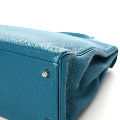 Hermes Taurillon Clemence Kelly Retourne 35 Bleu Izmir 7 of 11
