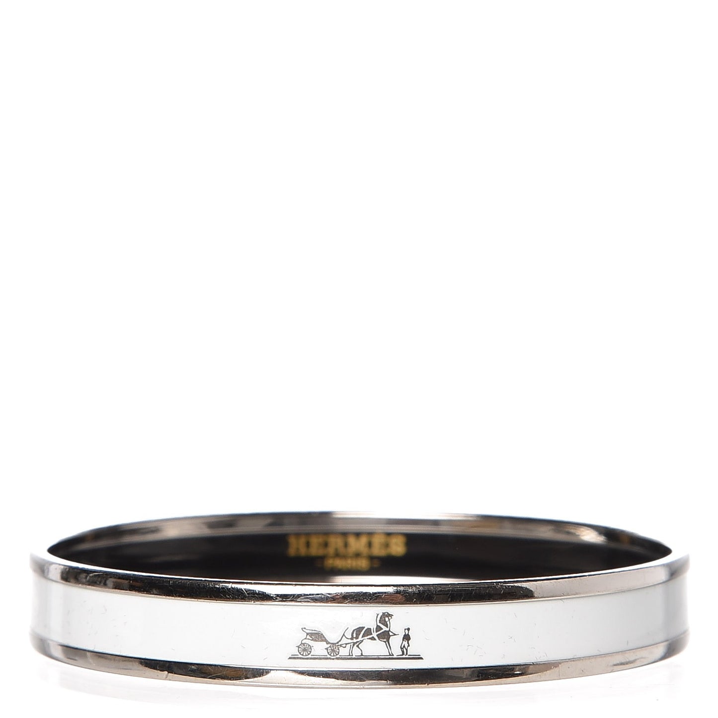 Enamel Printed Narrow Caleche Bracelet 62 White