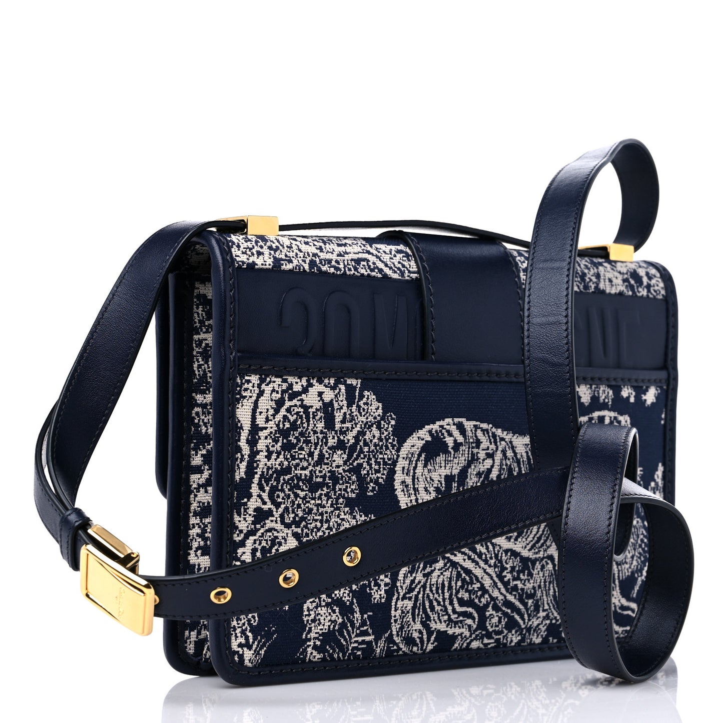 Toile de Jouy Reverse Jacquard 30 Montaigne Flap Bag Blue