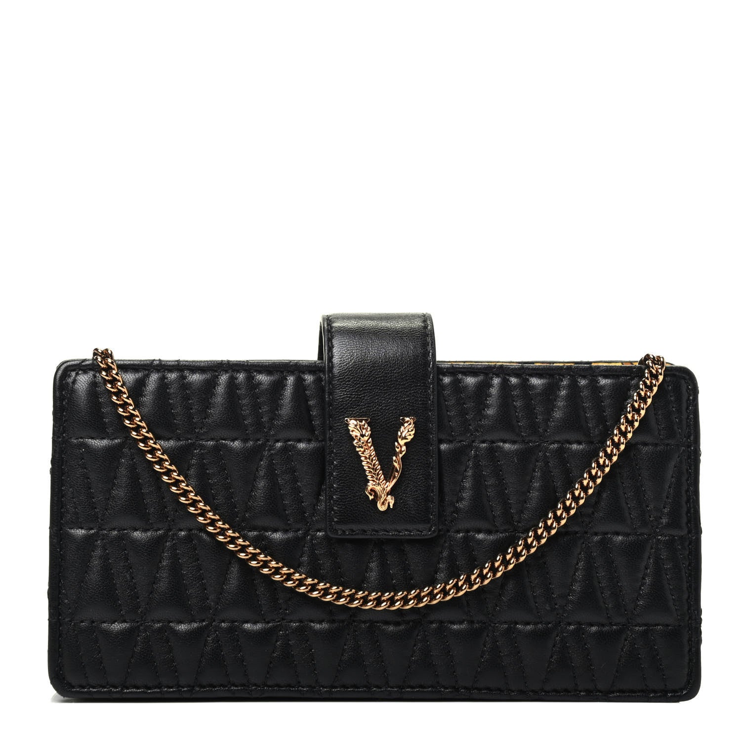 Versace Nappa Quilted Virtus Mini Shoulder Bag Black 1 of 3
