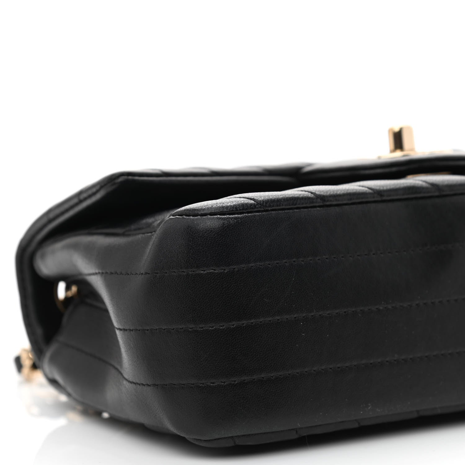 Chanel Lambskin Chevron Quilted Mini Rectangular Flap Black 9 of 10