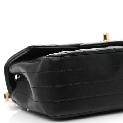 Chanel Lambskin Chevron Quilted Mini Rectangular Flap Black 9 of 10
