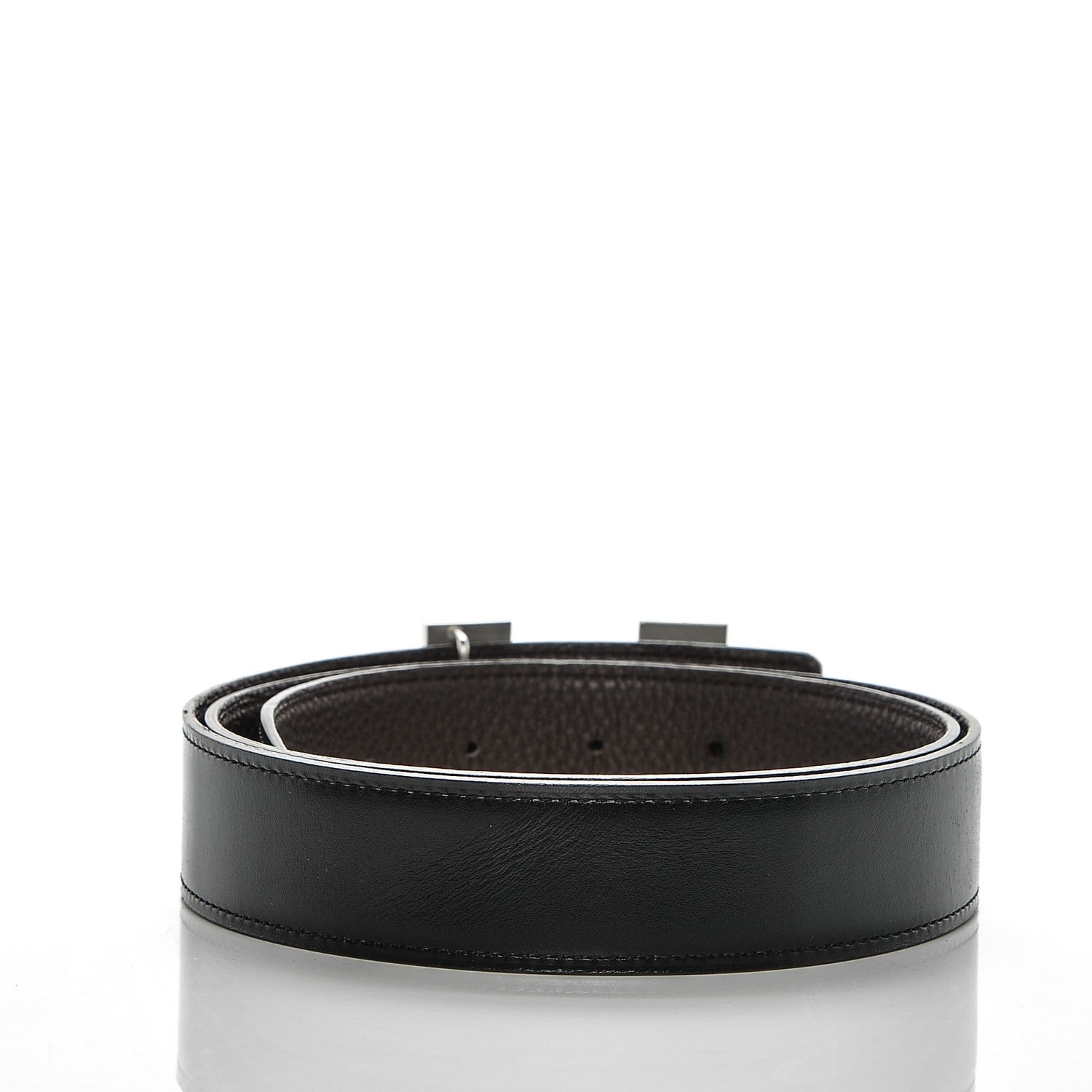 Hermes Box Togo 32mm H Belt 90 Black Chocolate 3 of 8