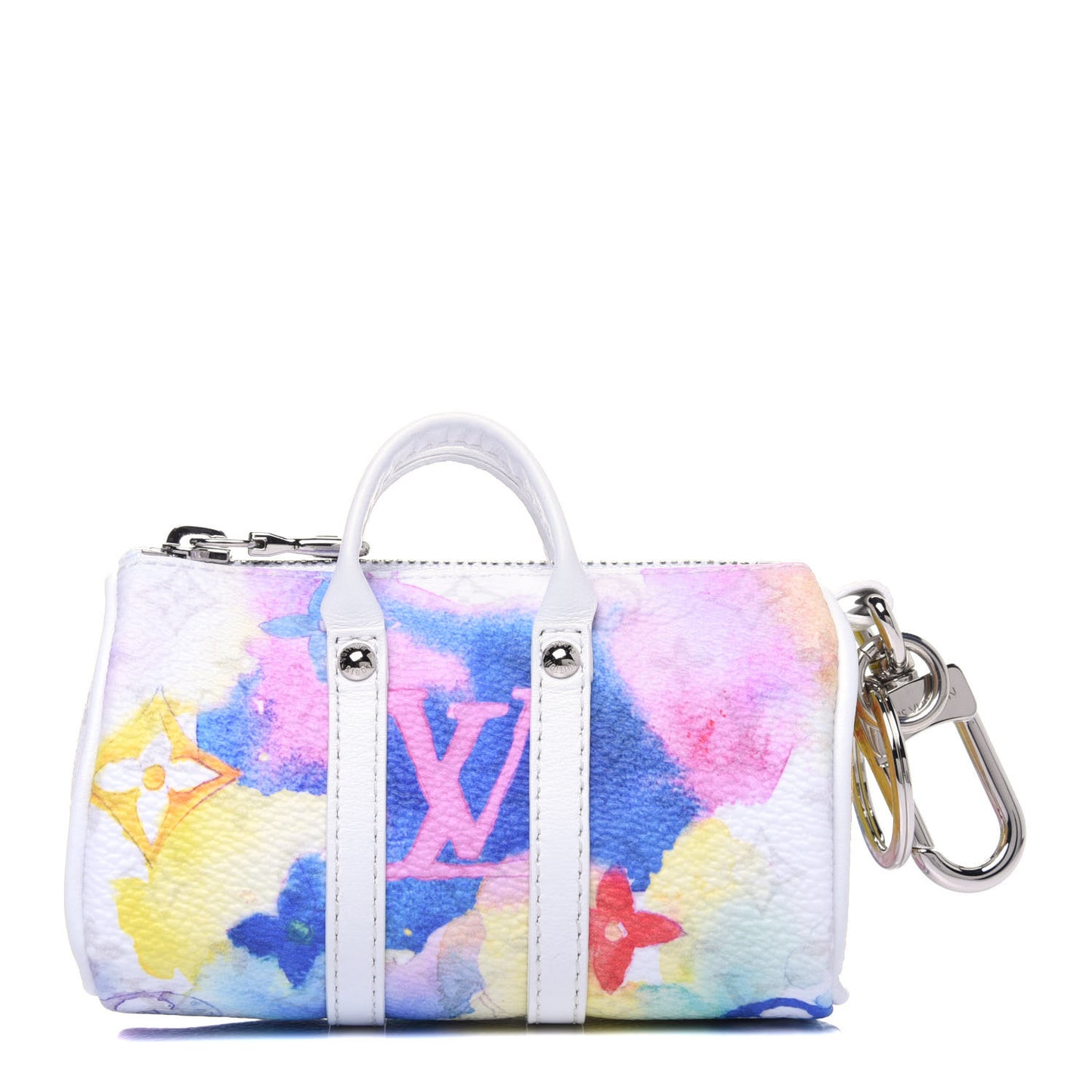 Monogram Watercolor Mini Keepall Bag Charm Key Holder Multicolor