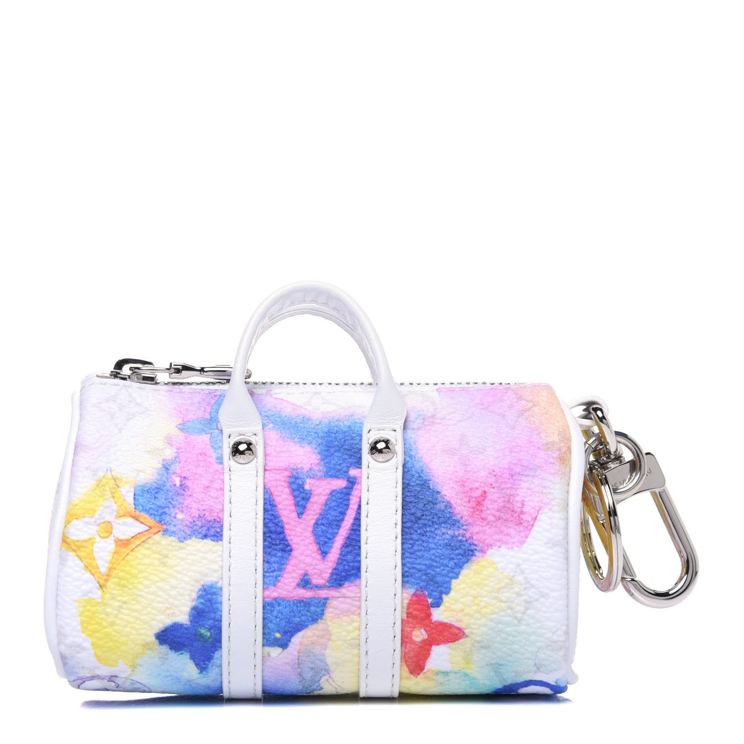 Louis Vuitton Monogram Watercolor Mini Keepall Bag Charm Key Holder Multicolor 1 of 9