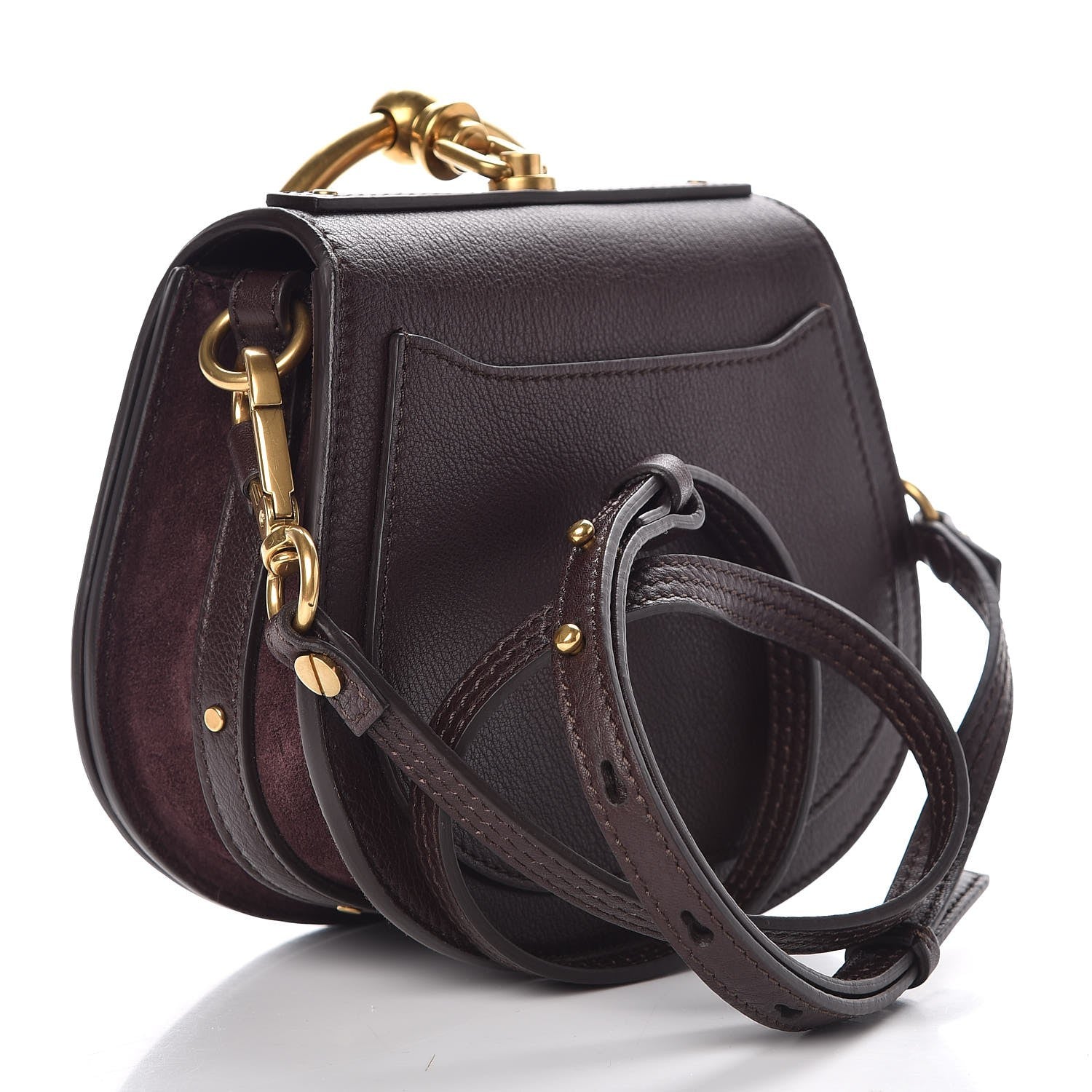 Chloe Calfskin Suede Small Nile Bracelet Bag Carbon Brown 3 of 8