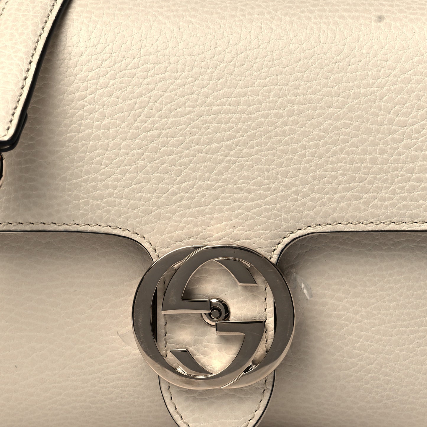 Dollar Calfskin Interlocking G Crossbody Bag Mystic White
