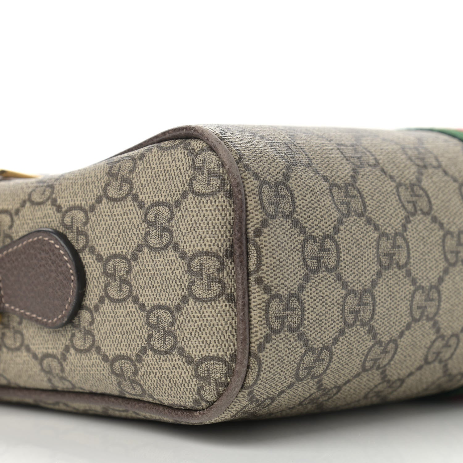 Gucci GG Supreme Monogram Web Small Ophidia Shoulder Bag Brown 9 of 14