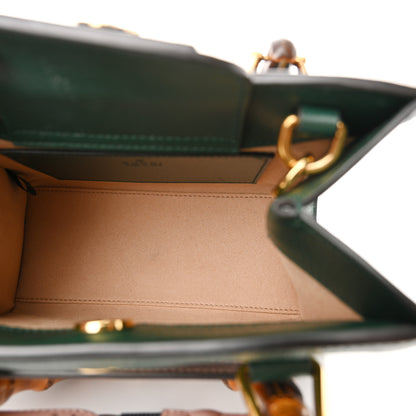 Gucci Textured Dollar Calfskin Mini Diana Tote Bag Vintage Green Pink 5 of 17