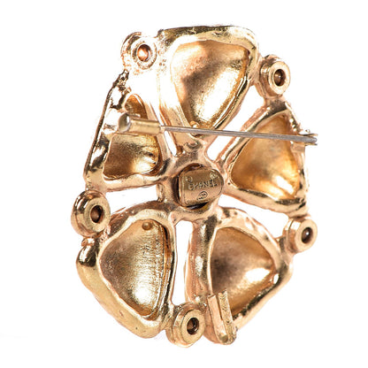 Chanel Crystal Flower Brooch Gold 3 of 5