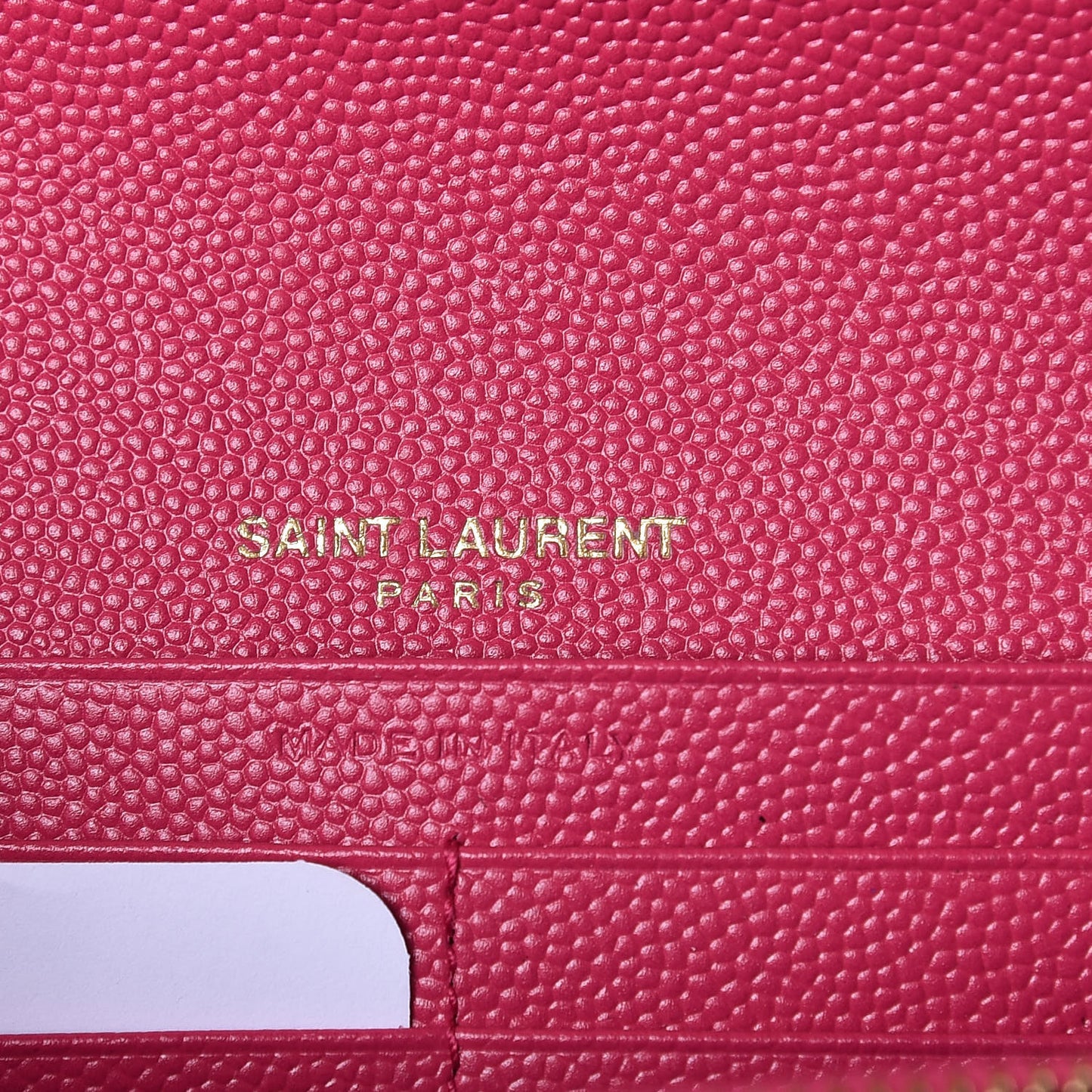 Grain De Poudre Matelasse Chevron Monogram Flap Wallet Fuchsia