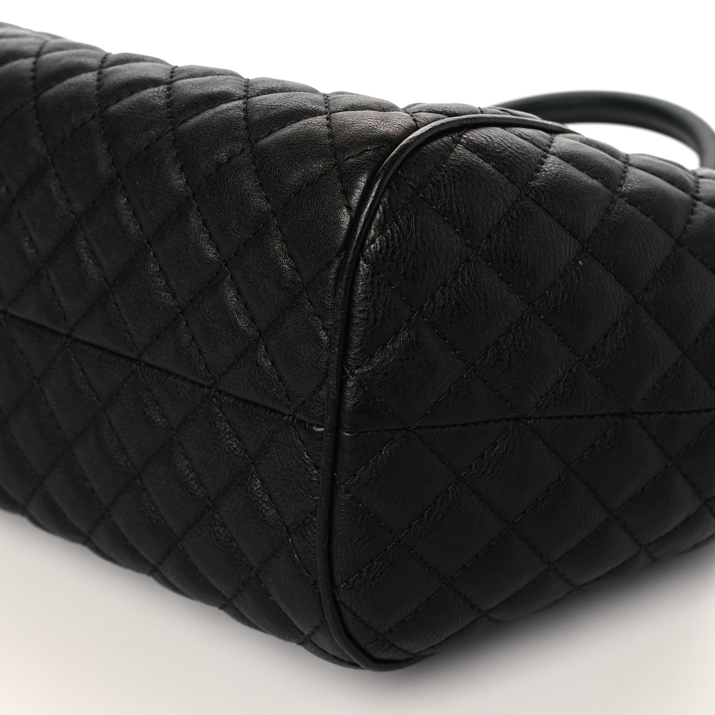 Calfskin Quilted Paris Rome Colosseum Lock Bag Black
