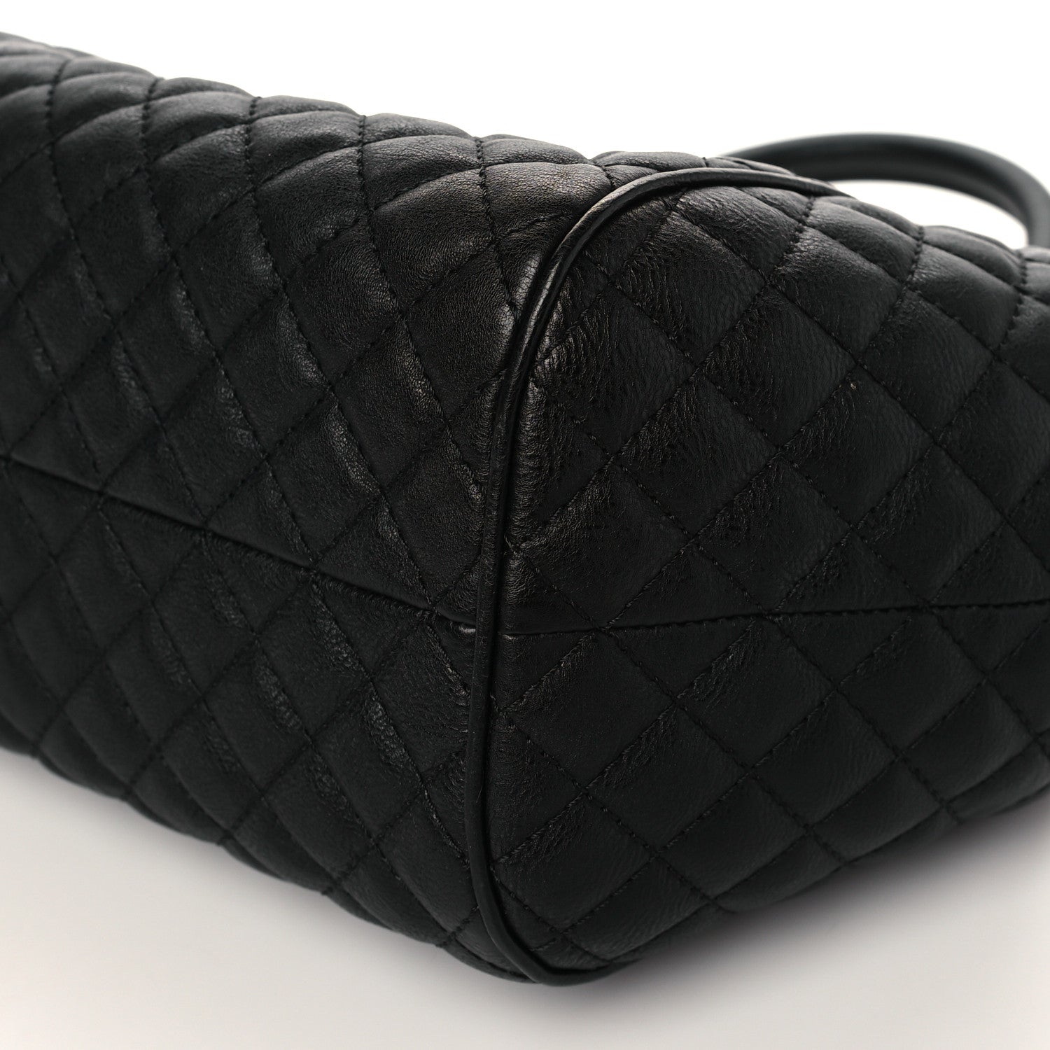 Chanel Calfskin Quilted Paris Rome Colosseum Lock Bag Black 8 of 8
