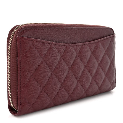 Chanel Caviar Quilted Large Gusset Zip Around Wallet Red 3 of 10