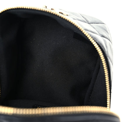 Chanel Lambskin Quilted Cube Chain Wristlet Case Black 5 of 10
