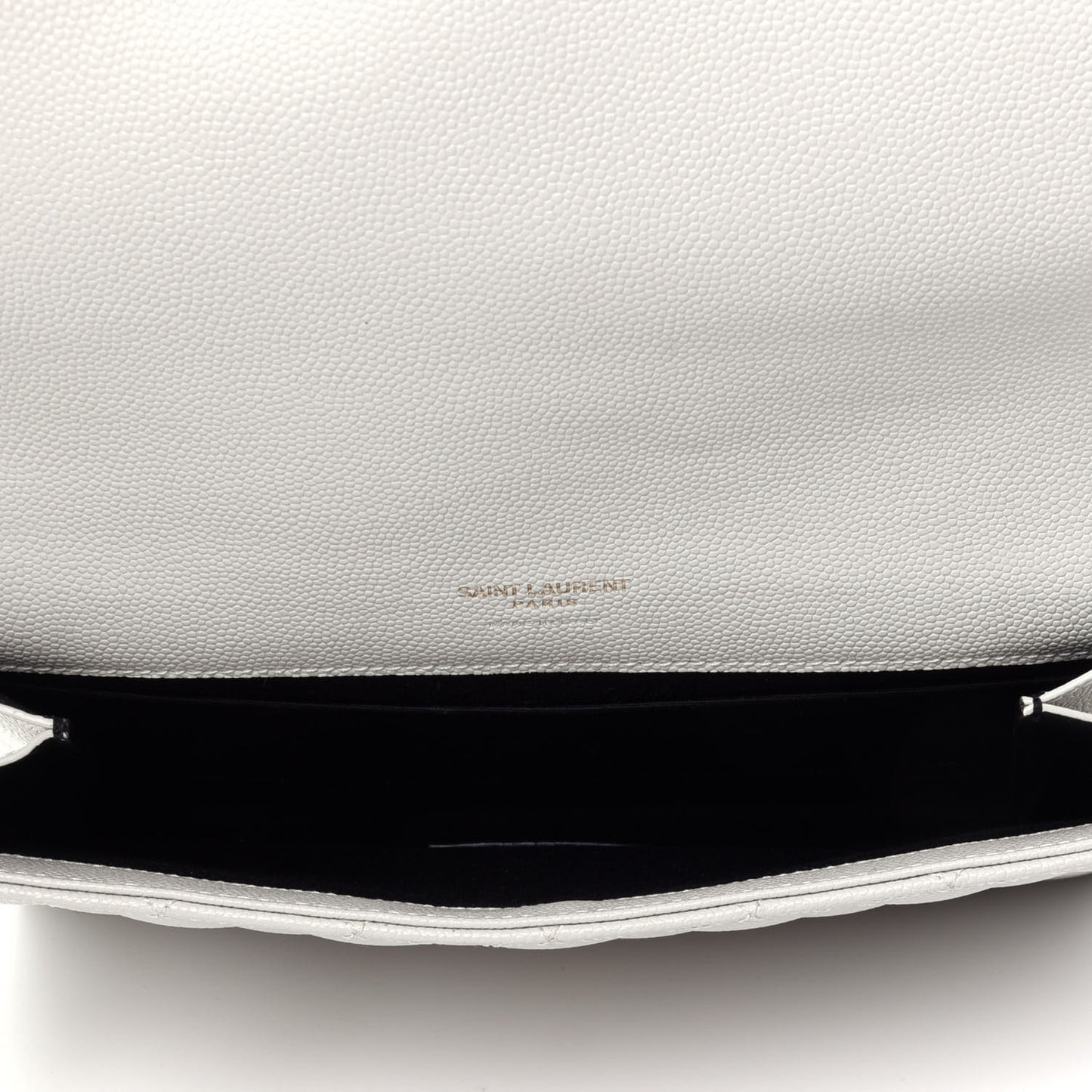 Grain De Poudre Textured Mixed Matelasse Triquilt Monogram Clutch Blanc Vintage