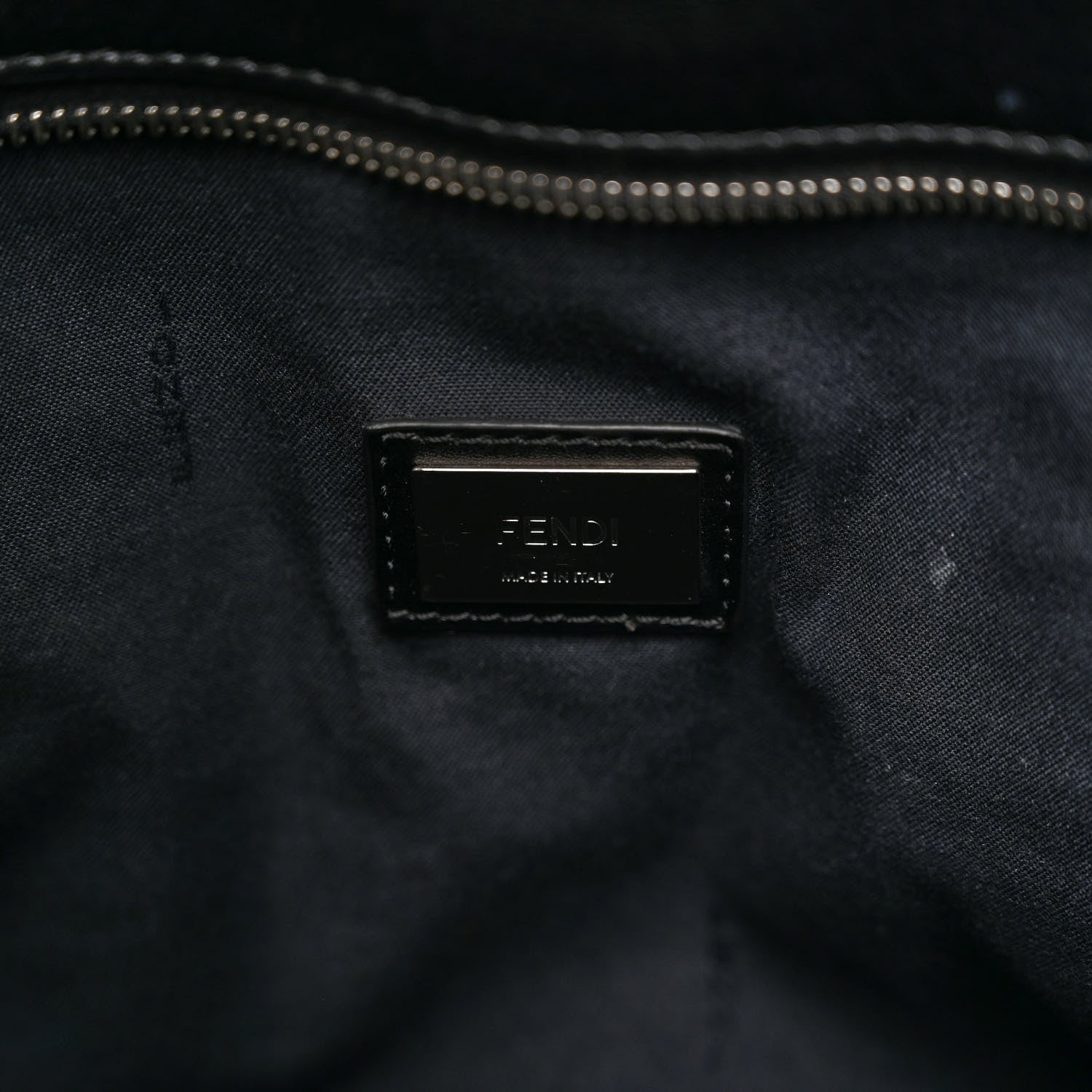 Fendi Vitello Liberty Lucido Metal Monster Eyes Medium Roll Tote Black 6 of 11