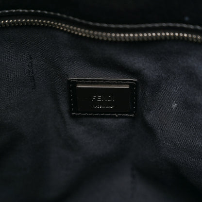 Fendi Vitello Liberty Lucido Metal Monster Eyes Medium Roll Tote Black 6 of 11