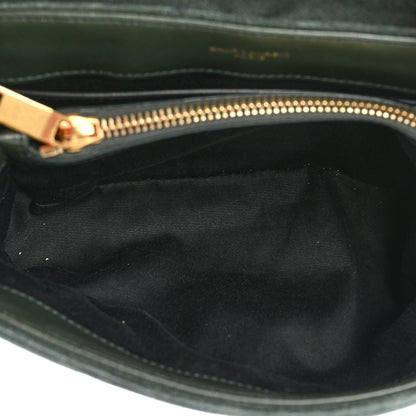 Saint Laurent Suede Calfskin Y Quilted Monogram Small Loulou Chain Satchel Green 5 of 16