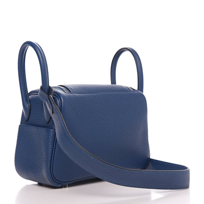 Hermes Taurillon Clemence Mini Lindy 20 Deep Bleu 2 of 9