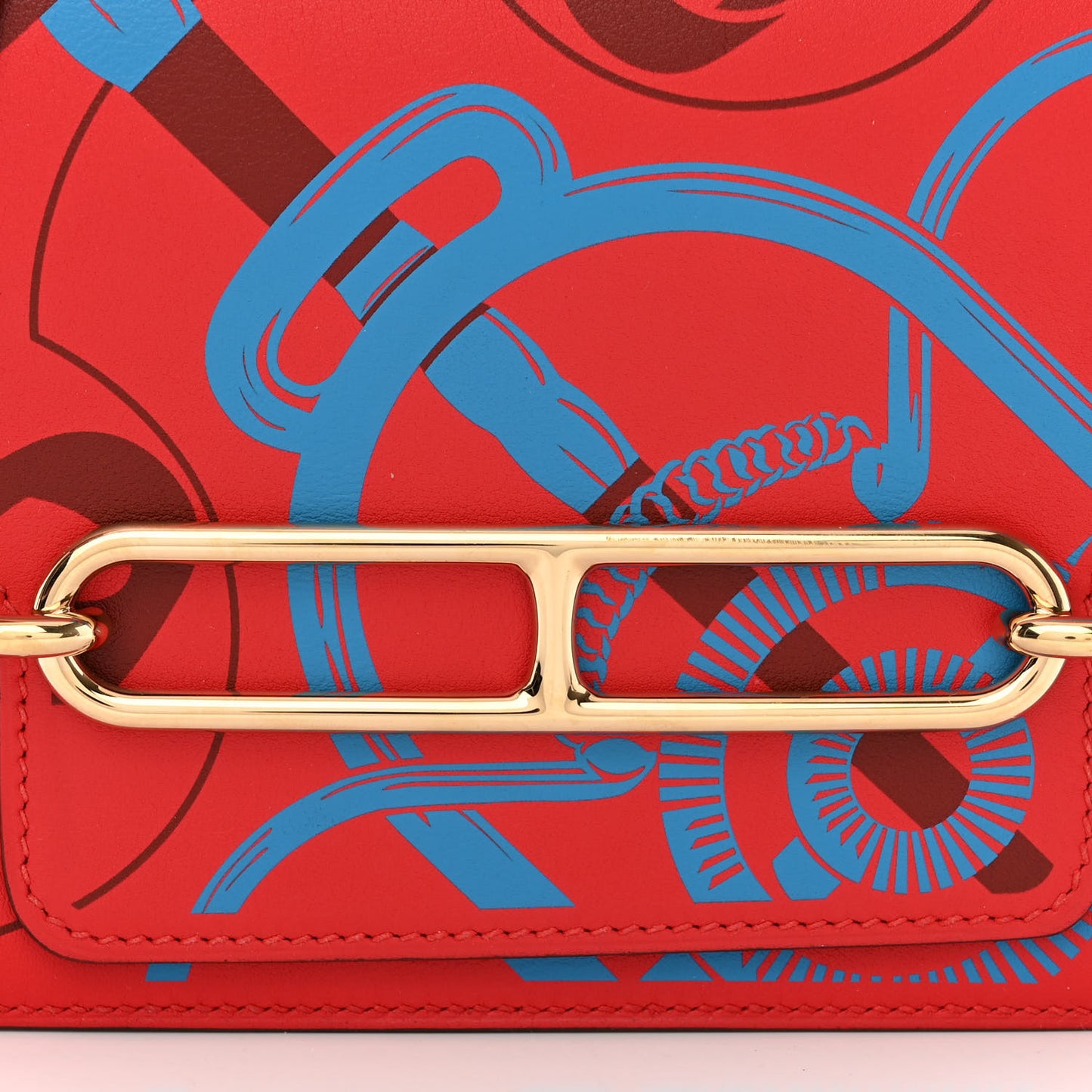 Swift Printed Eperon d'Or Mini Sac Roulis Rouge De Coeur Bleu Frida Rouge H