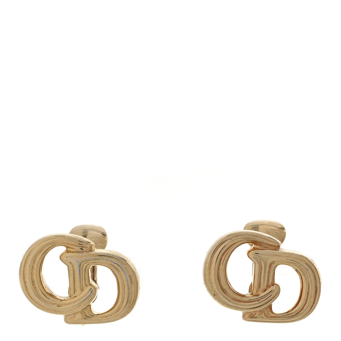 Metal CD Clip On Earrings Gold