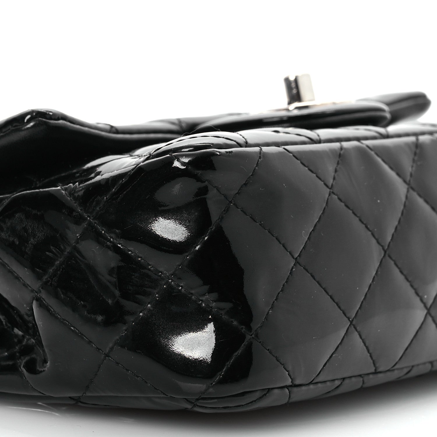 Chanel Patent Calfskin Quilted Mini Rectangular Flap Black 11 of 15