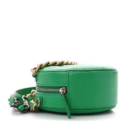 Chanel Goatskin Quilted Chanel 19 Round Clutch With Chain Green 4 of 10
