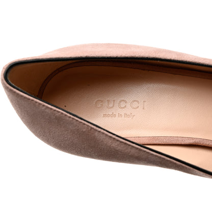 Gucci Kid Scamosciato GG Marmont Fringe 50mm Loafer Pumps 36.5 Crystal Pink 7 of 13