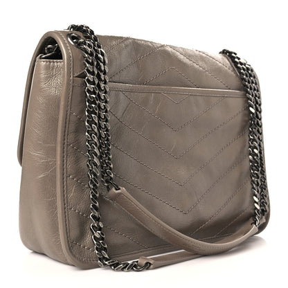 Saint Laurent Crinkled Calfskin Matelasse Monogram Medium Niki Chain Satchel Light Taupe 3 of 9