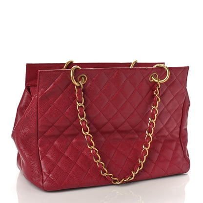 Chanel Caviar Quilted Grand Timeless Tote GTT Red 3 of 12