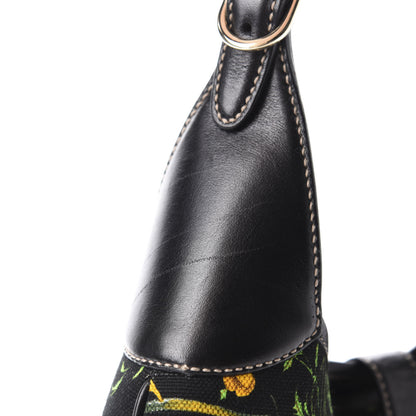Gucci Canvas Floral Flora Medium Jackie O Bouvier Hobo Black 9 of 12