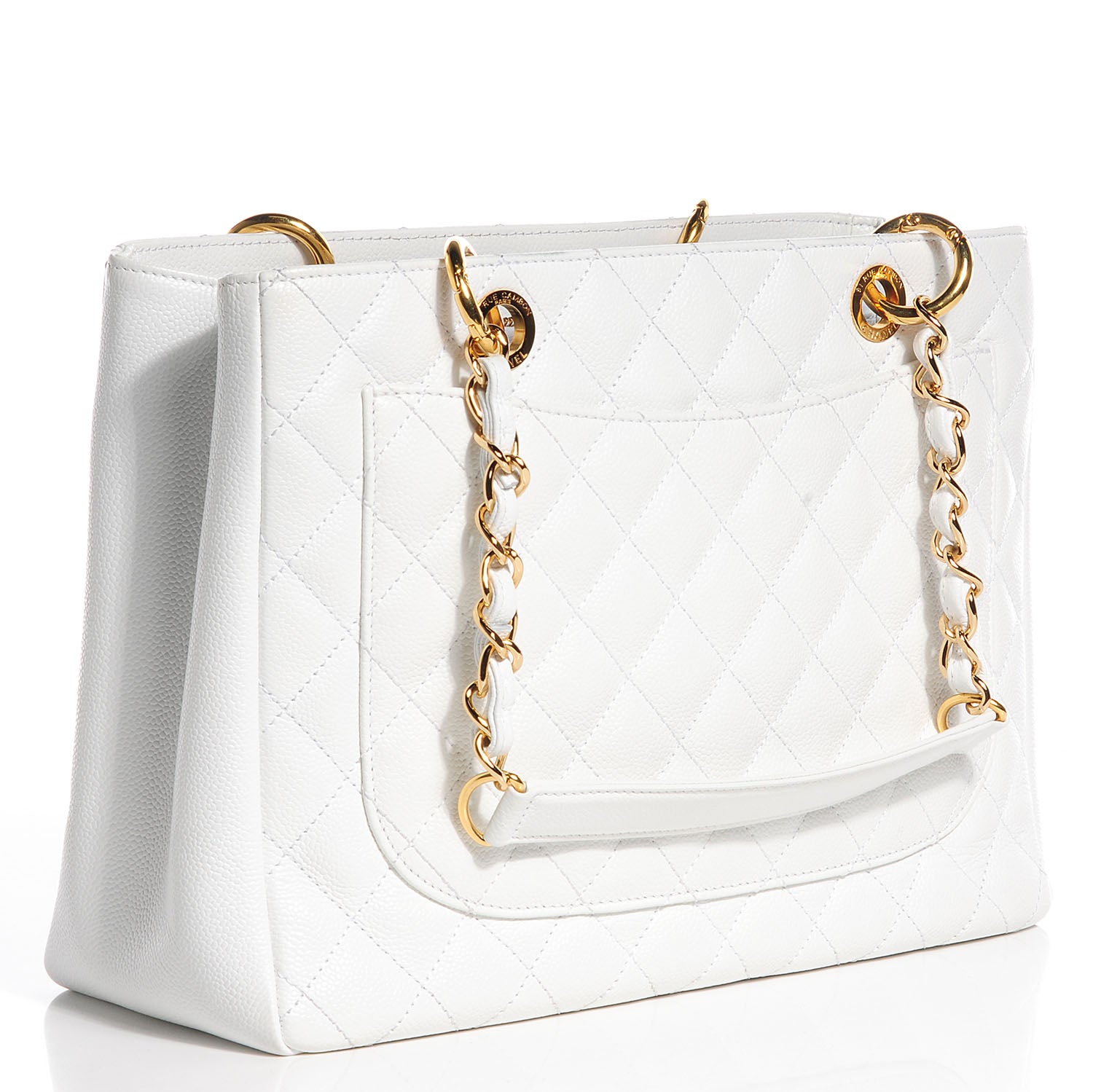 Chanel Caviar Quilted Grand Shopping Tote GST White 3 of 7