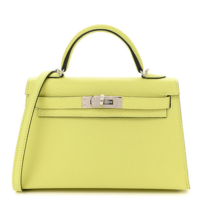 Hermes Chevre Mysore Mini Kelly Sellier 20 Jaune Bourgeon 1 of 11