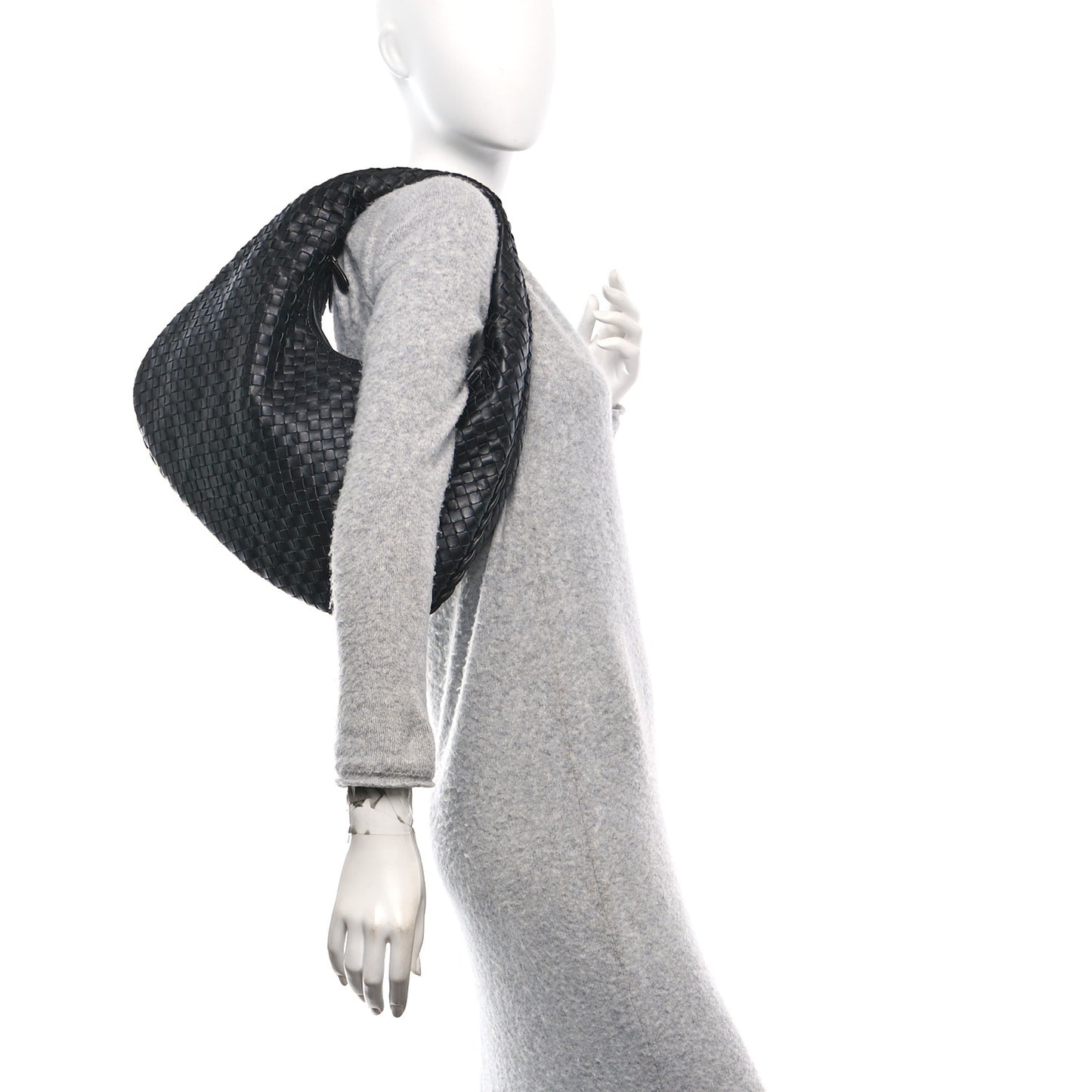 Nappa Intrecciato Medium Veneta Hobo Black