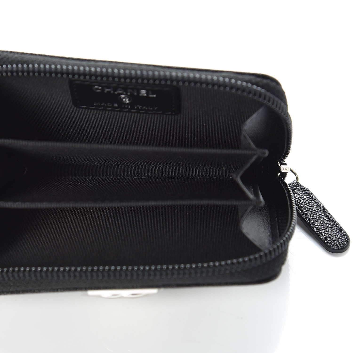Chanel Caviar Quilted Boy Zip Around Coin Purse Wallet Black 5 of 8