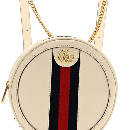 Gucci Textured Calfskin Web Mini Ophidia Round Backpack Mystic White 9 of 11
