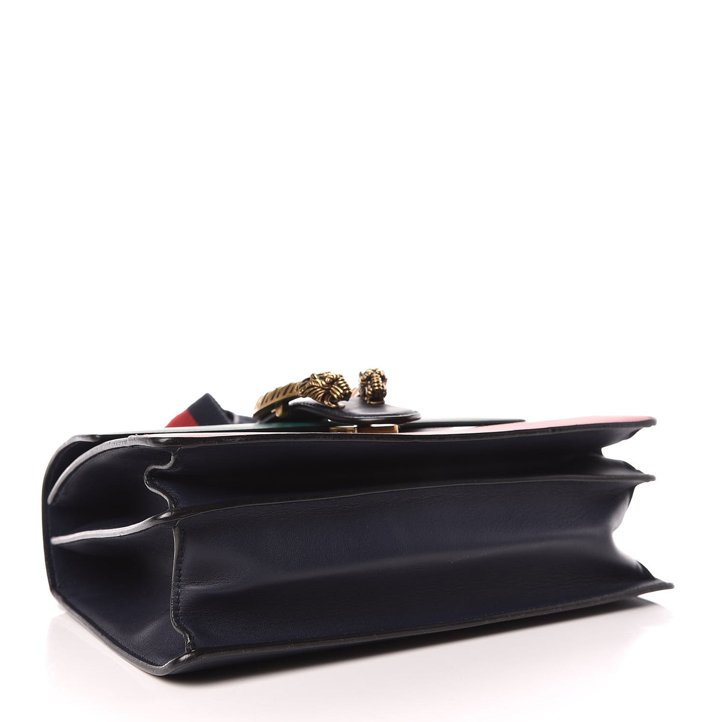 Moon Calfskin Bamboo Web Medium Dionysus Top Handle Bag Blue Emerald Hibiscus Red