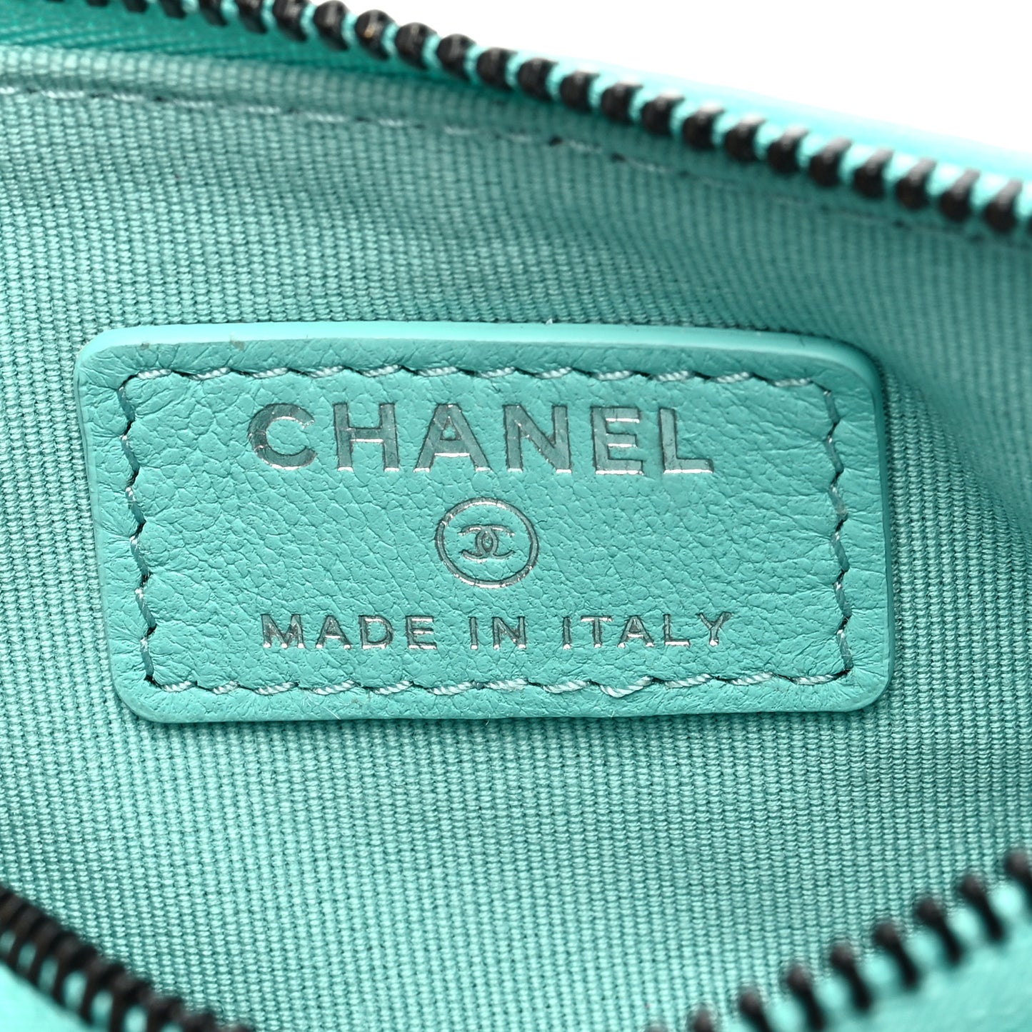 Lambskin Quilted Small Cosmetic Case Turquoise