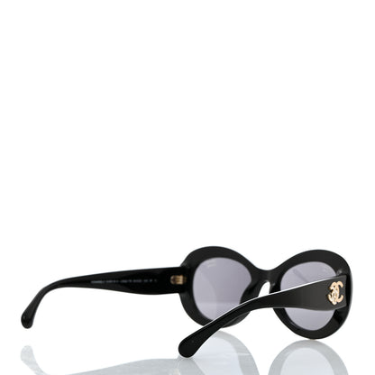 Chanel Acetate Polarized Oval CC Sunglasses 5469-B-A Black 4 of 8