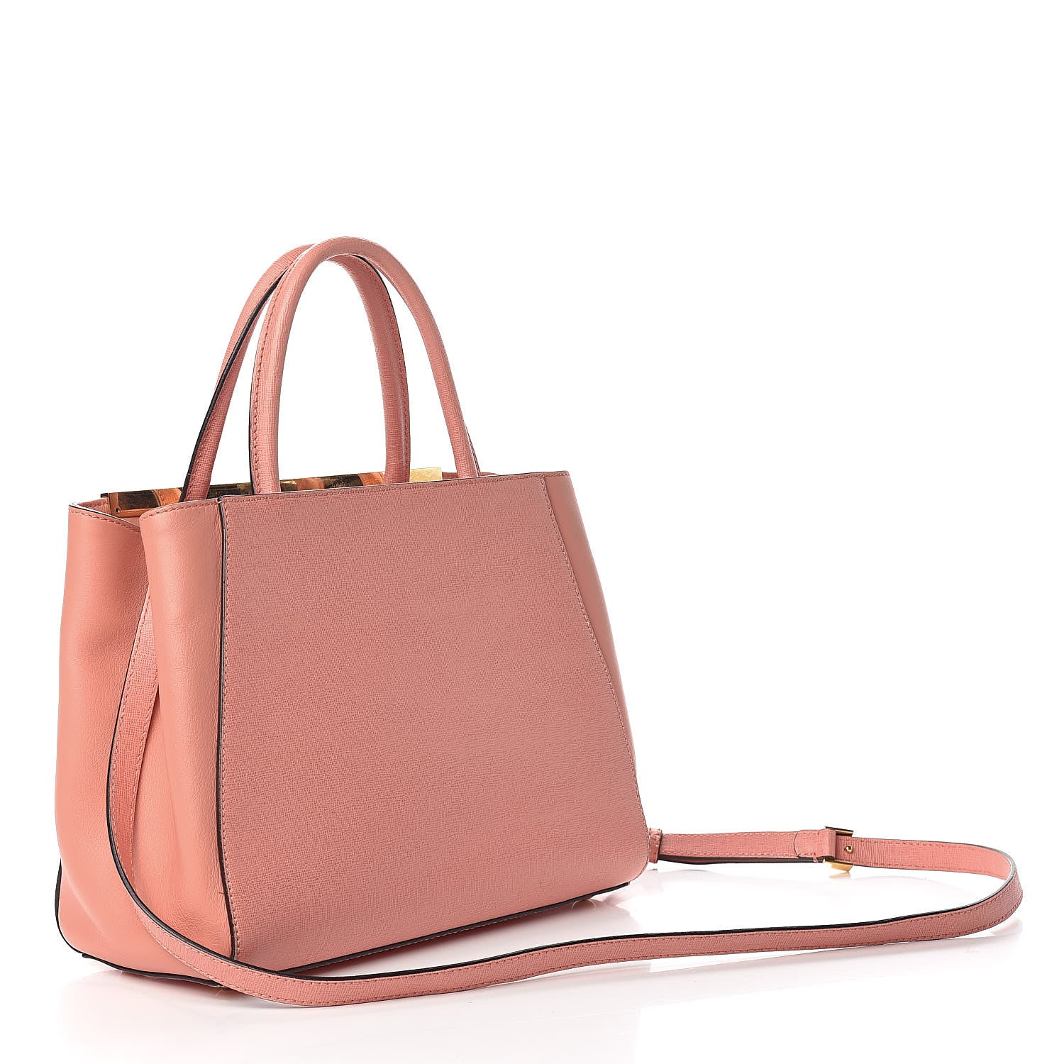 Fendi Vitello Elite Petite 2Jours Tote Pesca 3 of 15