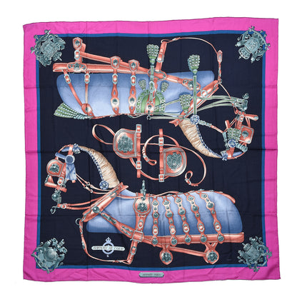 Hermes Cashmere Silk Harnais De Cour Shawl 140 1 of 4