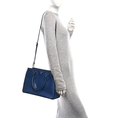Prada Saffiano Lux Medium Tote Bluette 2 of 9