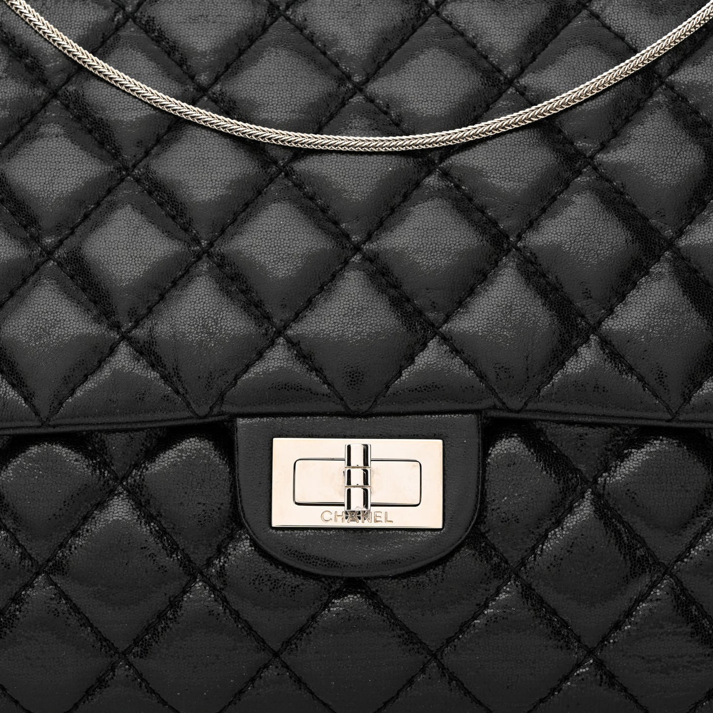 Iridescent Lambskin Quilted Snake Chain 2.55 Reissue Flap Black